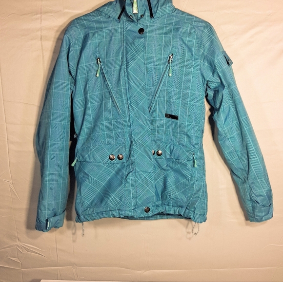 Liquid Jackets & Blazers - Trendy Women's Small/P Liquid Hooded Venture Aqua Like New Ski/Snowboard Jacket
